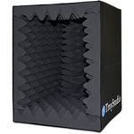 BXI Portable Sound Recording Vocal Booth Box - Reflection Filter & Microphone Isolation Shield - Foldable, Dense Sound Absorbing Foam (Large)