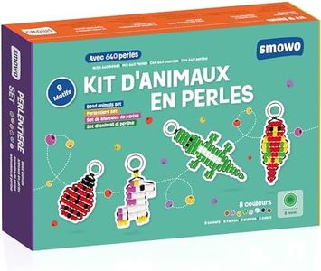 Smowo® Kit de Loisirs Créatifs avec Perles pour 9 Porte-clés Animaux - Cadeau de Bricolage Enfant avec Scoubidou, Perles et Fil, Scatola Fai da te pour Bambini