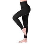 SINOPHANT High Waisted Leggings for Women, Buttery Soft Elastic Opaque Tummy Control Leggings, Plus Size Workout Gym Yoga Stretchy Pants (Black1,S-M/One Size)