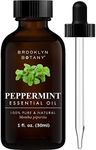 Brooklyn Botany Peppermint Essential Oil – 100% Pure and Natural – Premium Grade Oil with Dropper - for Aromatherapy and Diffuser - 1 Fl Oz