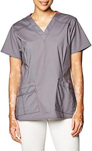 WonderWink Women's Wonderflex Verity Scrub Top, Pewter, Medium