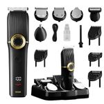 VOVGUU Beard Trimmer for Men 15 PCS Mens Grooming Kit with Cordless Hair Clippers, Electric Razor,Nose Trimmer, Design Trimmer,Shavers for Mustache,Body, Face, Ear,USB Rechargeable & LCD Display Gift