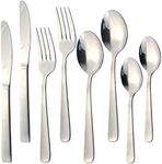 Nagao Tsubame Dinner Cutlery Set, Knife, Spoon, Fork, Teaspoon, 18-0 Stainless Steel, 8-Piece Set, for 2 People, Dishwasher Safe, Made in Japan