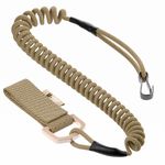 M-Tac Tactical Pistol Lanyard Elastic Coil Police Security Belt D-Ring (Coyote)