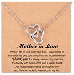 Lanqueen Mother in Law Gifts from Daughter in Law, Interlocking Heart Necklace Christmas Gifts, Birthday Thanksgiving, Mothers day, Wedding Jewelry Gifts for Mom, Mother of Groom, Women