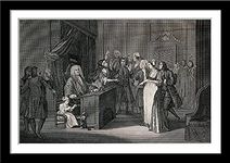 Tallenge - A Courtroom Scene with A Judge, A Pregnant Woman and A Guilty Looking Man - Thomas Cook - Small Framed Poster(Paper, 12x17 inches, Multicolour)