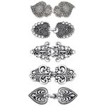 TRKETK 5 Pcs Vintage Sweater Shawl Clips, Metal Cardigan Clip Retro Swirl Cardigan Cloak Pin Antique Cape Brooch Clips Shawl Pin Celtic Shirt Brooch Clips for Girl Women