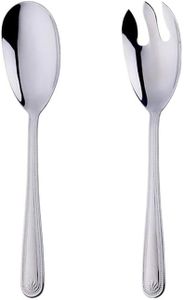 Large 12" Salad Servers Set Serving Spoon Spork 18/10 Stainless Steel - Silver