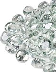 GASPRO 10 Pound Fire Glass Diamonds - 1inch Clear Fire Glass for Propane Fire Pit, Decorative Fire Pit Glass for Gas Fireplace, Crystal Luster