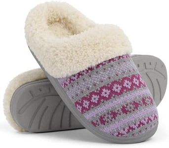 Evshine Women's Warm Knit Fuzzy Slippers Soft Memory Foam House Shoes