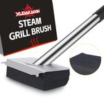 XUDAKAIXIN Grill Brush Bristle Free,Water-Activated Steam Effectively Cleans The Grill.Unique Aramid Fiber Twill pad for Cast Iron/Stainless-Steel Grates,Grill Brush for Outdoor Grill (Black)