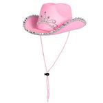 Boland Childs Pink Glimmer Cowgirl Hat, Western Fancy Dress Accessory, Girls Cowboy Hat, Cowgirl Hat for Girls, Party, Festival, Halloween, Kids Cowboy Dress Up (Pink)