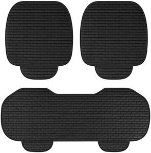 Zimoer 3 Stück Auto Sitzauflagen, Weich und Atmungsaktiv Auto Sitzkissen, Anti Rutsch Car Sitzauflage Sitzkissen, Autositzkissen Set für Vorder- und Rückbedeckungen, Universal für Car (Schwarz)