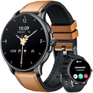 Smartwatch Hombre Reloj Inteligente con Llamadas - 1.43" Redondo AMOLED Pulsera de Actividad Pulsometro Tensión Arterial Sueño Podometro Deportivo Smart Watch Men IP68 Impermeable para Android iPhone