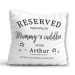 Mummy Cushion - Mummy Birthday Gift from Son Daughter - Personalised Mum Christmas Gift from Newborn - 1st Mother's Day Gift Baby Birth Present Wife - Mummy First Cuddles Pillow - Custom Nursery Decor