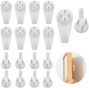 80 PCS Accroche Tableau Sans Percer pour Accrocher Cadres, Crochet Tableau Mural,Blanc Non-Trace Crochets De Support Murals,Crochet Cadre Mural- Crochets de Support en Plastique Blanc Non-Trace