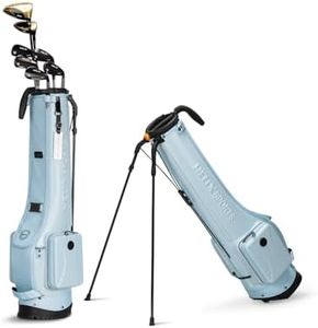 HELIX B-Lite Golf Bag - Lightweight Golf Bag with Strap and Stand – Easy to Carry– Golf Stand Bag with Wheels for The Driving Range (Light Blue)