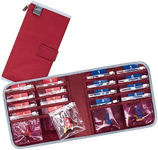 Lewis N. Clark AM/PM Folding Pill Organizer + Supplement Case for OTC Medicine, Prescription + Vitamins - 16 Slot Pouch, Burgundy (800BUR)