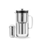 Aarke Purifier, Water Filter Jug in Glass and Stainless Steel, 2.4L / 10 Cups, Includes Aarke Pure Filter Refill Bag