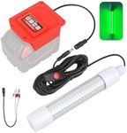 Krythonix Underwater Green Fishing Light Compatible for Milwaukee M18 Battery,Fishing Lights LED Underwater for Crappie and Squid Attracting,13W,1512 lumens,Green Dock Light(No Battery)