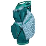 Sun Mountain Women's Stellar Lightweight Cart Golf Bag 14-Way Top - 11 Pockets, Single Strap System, Push-Electric-Riding Cart Compatible Compression Base, 2025 Model - Teal-Slushy-Lace
