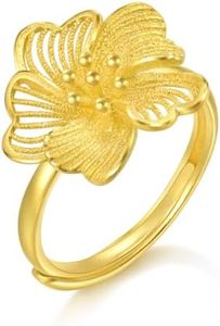 CHOW SANG SANG 999.9 24K Gold Chinese Wedding Collection Blossom Adjustable Ring for Women 95305R