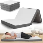 Tri Folding Mattress Twin with Memory Foam Layer - 4 Inch Trifold Foldable Bed Mattress with Washable Cover | Twin Size Mattress 75" x 38" x 4" Non-Slip Bottom Camping Floor Mattress Guest Bed