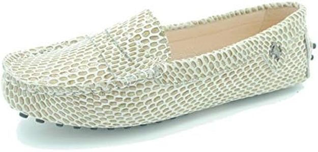 MINITOO Mocasines de mujer Casual Suede Penny Driving Shoes YB9603, marrón con estampado de serpiente, 38 EU