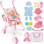 deAO Baby Doll Stroller Set with 13