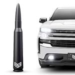 RONIN FACTORY Bullet Antenna for Chevy Silverado & GMC Sierra Trucks - 50 Cal Truck Radio Antenna Accessories - Anti Theft - Carwash Safe - Short Replacement