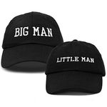 DALIX Big Man Little Man Hat Father Son Matching Cap Fun Gifts - Black - Adjustable