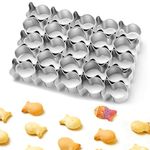 Gold Fish Cracker Cutter Goldfish Cookies Cutter Mini Fish Biscuit Cutter Stainless Steel 25 Cavity Fish Shaped Cutter Molds for Kids DIY and Baking