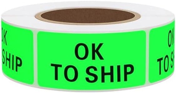 Hybsk OK to Ship Stickers 1 x 2 inch Fluorescent Green Labels 500 Per Roll
