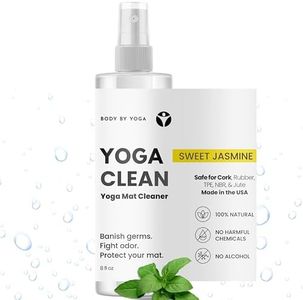 Yoga Clean - 100% Natural Yoga Mat Cleaning Spray and Deodorizer To Fight Odor and Protect Your Mat | Made In The USA | 8 oz Safe For Cork, Rubber, And All Fabric | Yoga Gift Idea
