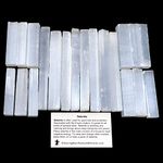 Dancing Bear 2 Pound Selenite Small Sticks- Wands Premium Hand-Sorted Plus Include a Piece of Black Tourmaline Crystal and Educational ID Cards, Bulk, Reiki, Chakra, Good Luck & Protection