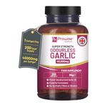 Premium Odourless Garlic Capsules | 45,000mg per softgel | 200 softgels (not Tablets) Super High Strength | Cold Pressed and Deodourised Premium Garlic Oil Extract from Allium Sativum