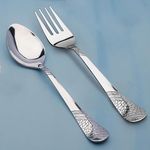 Parage 12 Pieces Stainless Steel Cutlery Set, 16 cm, Premium Cutlery for Home & Kitchen, Luxury Dining Tableware Gift for House Warming, Silver Imperial Design (6 Dinner Spoons & 6 Dinner Forks)