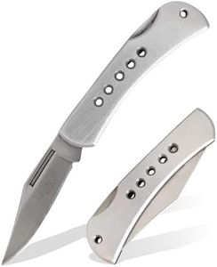 Bear & Son Bear Edge Stainless Steel Lockback Pocket Knife – Slim 2-3/4", Razor Sharp 440 Stainless Steel Clip Point Blade – Lightweight Durable EDC Design with Designer Holes Handle - Made in USA