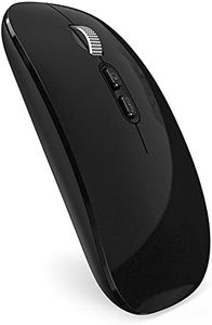 Bluetooth Mouse, Akrobo Rechargeable Wireless Mouse with Dual Mode (Bluetooth 5.1 and 2.4G Wireless),Ergonomic Portable Slim Computer Mouse for Laptop Android Windows Mac OS, Midnight Black