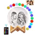 MODERNARTT Personalized 3D Printed Photo Moon lamp Personalized Gift for Friend, Husband, Wife,Brother,Friends, Boyfriend, Girlfriend, Sister (16 Color Rechargeable, 12 CM)