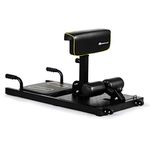 Goplus Deep Squat Machine, 8-in-1 Sissy Squat Fitness Equipment Functional Core Workout Training Sit Up & Push Up Leg Exerciser, with Anti-skid Measures, Soft PVC Cover, Handy Wheels (Black)