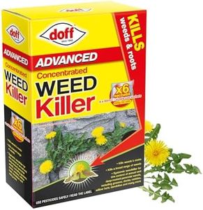 Doff Advanced Concentrated Weedkiller - 6 Sachets for Dilution in Water for Garden Protection – Kills Deep Rooted Weeds from Pathways to Driveways - Long Lasting Weed Control – Strong Weed Killer