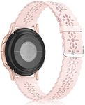 Zitel® Bands Compatible with Samsung Watch Straps for Women Girls, for Active 2 40/44mm, Active 40mm, Galaxy Watch 4 40/44mm, Watch 4 Classic 42/46mm, Galaxy Watch 42mm, Gear S2 Silicone 20mm Straps - Pink