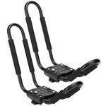 Ausla Kayak Roof Rack J Bars 1 Pair Rack Kayak Carrier Car Canoe Holder Top Mount on Car SUV Truck Crossbar Black