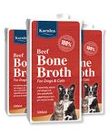 KARNLEA Pets Beef Bone Broth - 3x 500ml | 100% Real & Natural Liquid Bone Broth for Cats & Dogs | Nutritious High in Collagen & Protein for Healthy Joints, Gut, Digestion, Skin & Sickness Recovery