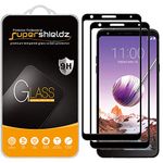 Supershieldz [2-Pack] Supershieldz for LG Stylo 4 Tempered Glass Screen Protector, [Full Screen Coverage] Anti-Scratch, Bubble Free, Lifetime (Black)