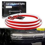 GZRUICA Car Hood Light Strip 200CM White Exterior Car LED Strip Lights for Hood Flexible Waterproof Dynamic Scan DC12V Daytime Running Lights for Cars, SUVs, Trucks