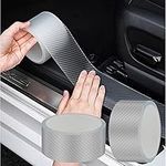 Car Door Edge Guard 2 Rolls Car Door Entry Edge Guard Bumper Protector Car Anti-Collision Tape Transparent Carbon Fiber Universal Car Film Decorative Accessories. (Clear 5cm x 3m)