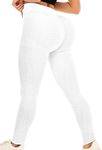 ViCherub Scrunch Butt Lifting Workout Leggings for Women High Waisted Yoga Pants Tummy Control Lift Gym Booty Tights, White, Small