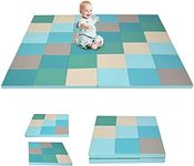 Costzon Toddler Foam Play Mat, Foldable Baby Foam Floor Mats, 58-Inch Square Soft Floor Mat for Baby, Thick Foam Mat for Home, School, Kindergarten or Nursery (Contemporary)
